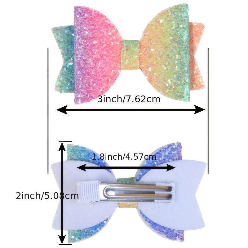 Sequin Bow Hair Clips Girls Party Pink Bow Hair Clips Hair Accessories