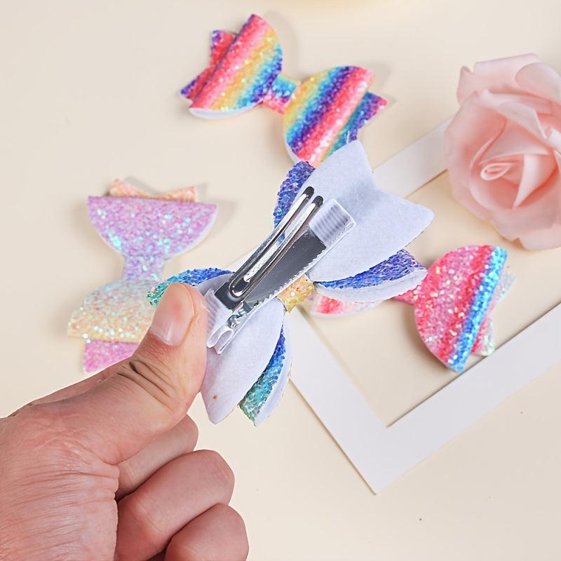 Sequin Bow Hair Clips Girls Party Pink Bow Hair Clips Hair Accessories