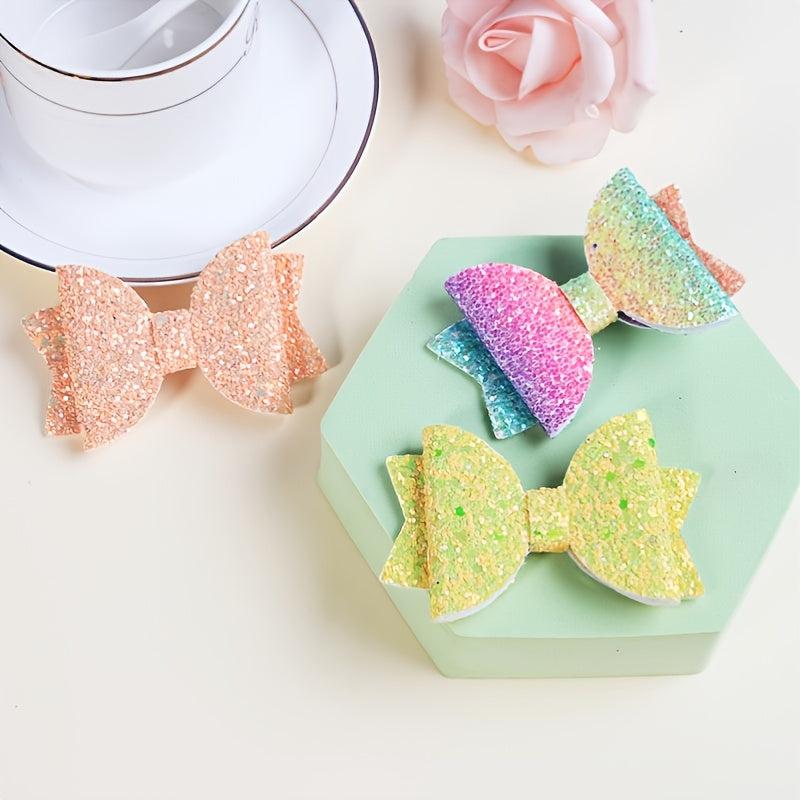Sequin Bow Hair Clips Girls Party Pink Bow Hair Clips Hair Accessories