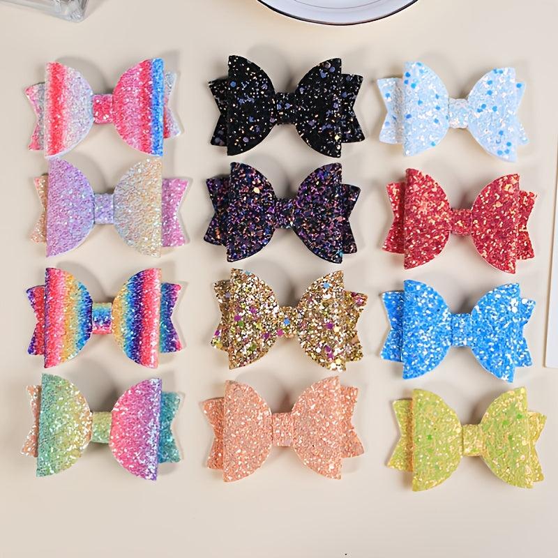 Sequin Bow Hair Clips Girls Party Pink Bow Hair Clips Hair Accessories