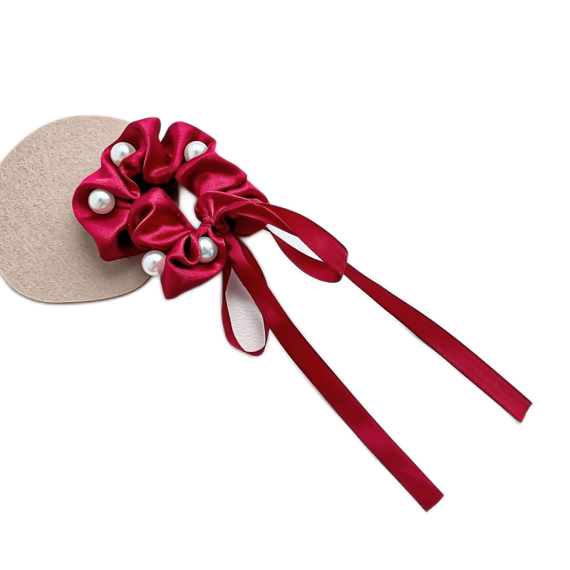 Faux Pearl Scrunchies Hair Tie Ponytail Holder Hair Accessories
