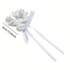 Faux Pearl Scrunchies Hair Tie Ponytail Holder Hair Accessories