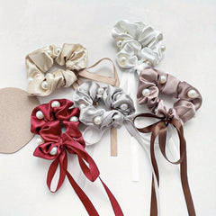 Faux Pearl Scrunchies Hair Tie Ponytail Holder Hair Accessories