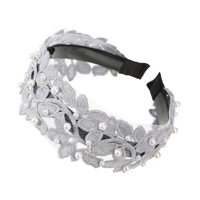 Faux Pearl Leaf Lace Headband Hair Hoop Hair Accessories Women Girls