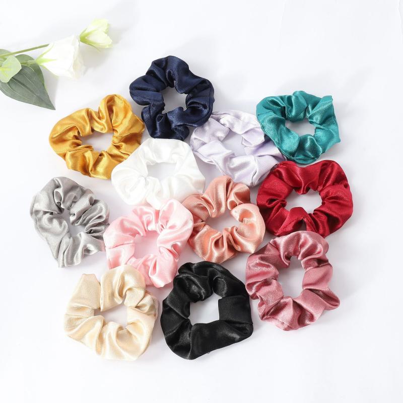 Solid Satin Scrunchies Hair Tie Large Hair Rope Ponytail Holder