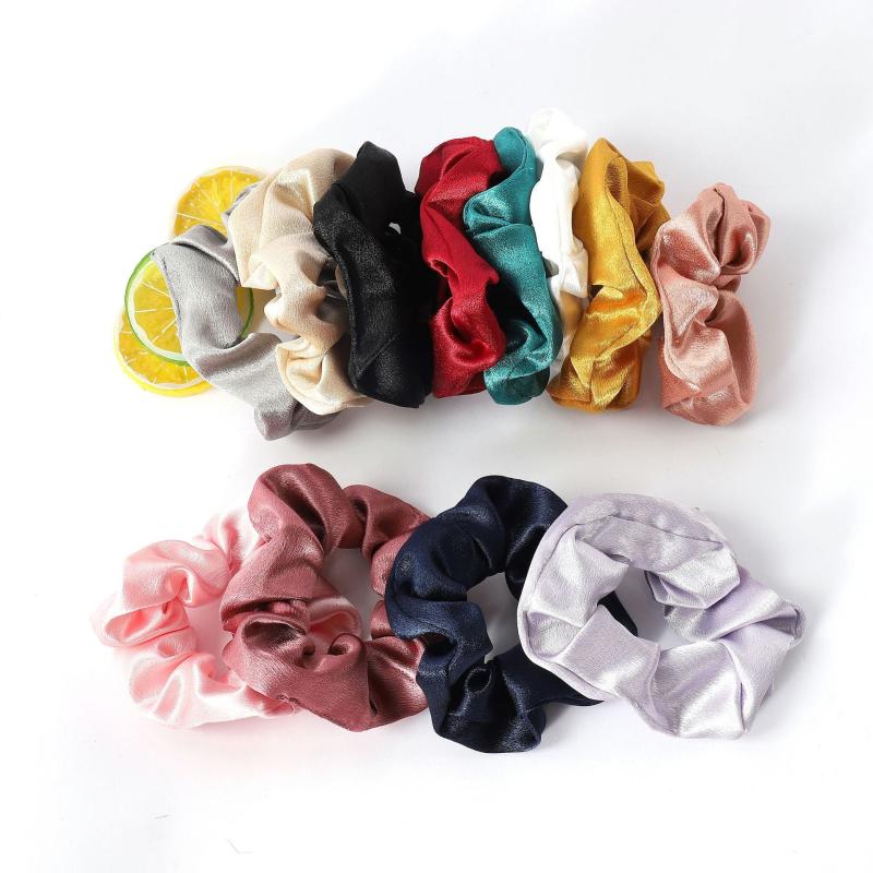 Solid Satin Scrunchies Hair Tie Large Hair Rope Ponytail Holder
