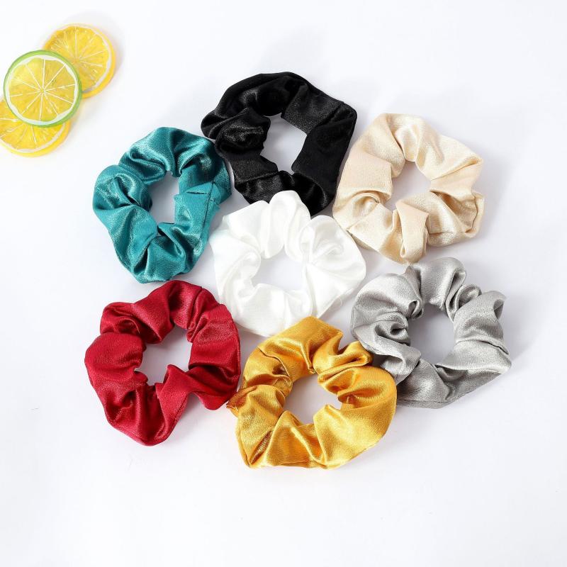 Solid Satin Scrunchies Hair Tie Large Hair Rope Ponytail Holder
