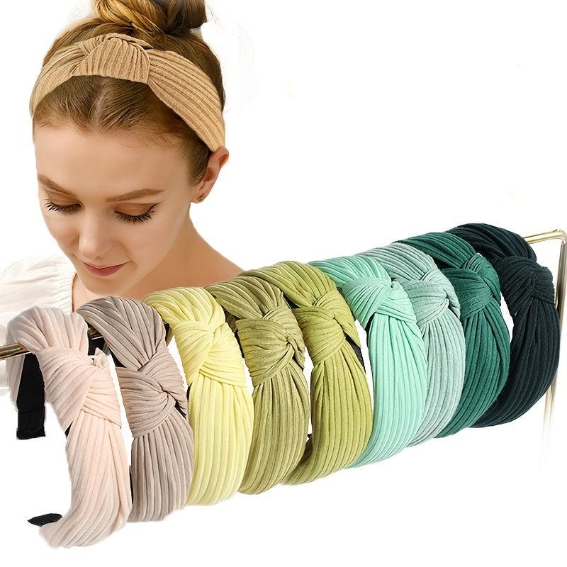 Fabric Strip Knot Hairband Solid Retro Headband Hair Accessories