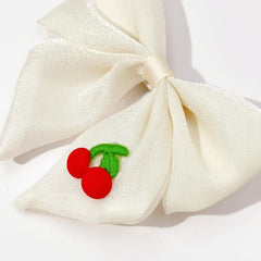 2pcs Cherry Pattern Bow Hair Clip Girls Headwear