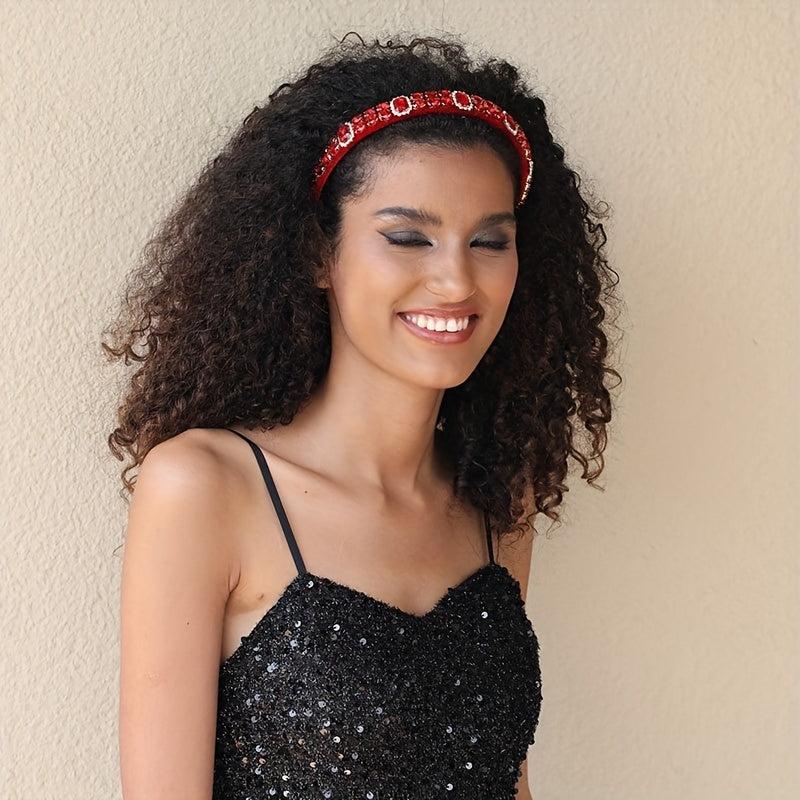 Baroque Crystal Rhinestone Headband Skinny Hair Band For Girls