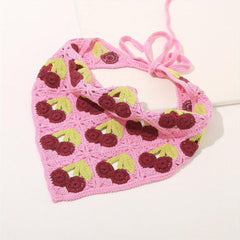 Cherry Pattern Head Scarf Crochet Headband Hair Band Knitting Head Bundle