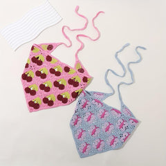 Cherry Pattern Head Scarf Crochet Headband Hair Band Knitting Head Bundle