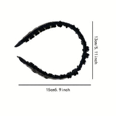 Boho Embroidery Headband Wide Head Hoop Retro Style Headdress Hair Accessories