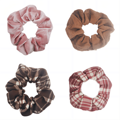 4pcs Plaid Pattern Scrunchie Hair Tie Elastic Hair Rope Retro Hair Accessories