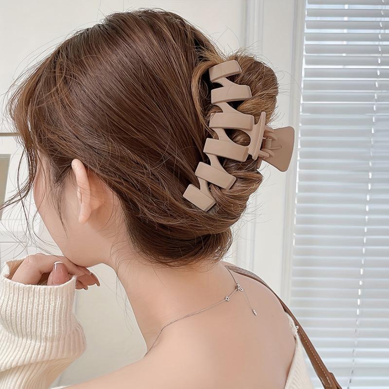 6Pcs Large Hair Claw Solid Design Ponytail Holder Women Hair Accessories