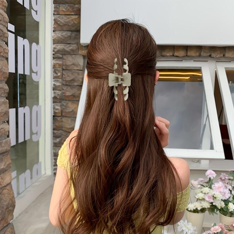 6Pcs Large Hair Claw Solid Design Ponytail Holder Women Hair Accessories