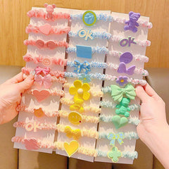 5 Pcs Floral Scrunchie Hair Tie O ring Hair Accessory For Thick Hair