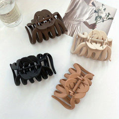 4pcs Matte Hair Claw Solid Shark Claw Ponytail Holder Hair Accessories