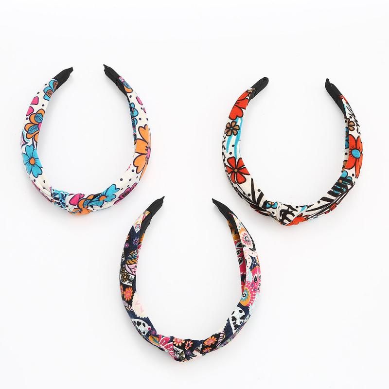 Boho Flower Pattern Knot Headband Hair Accessories