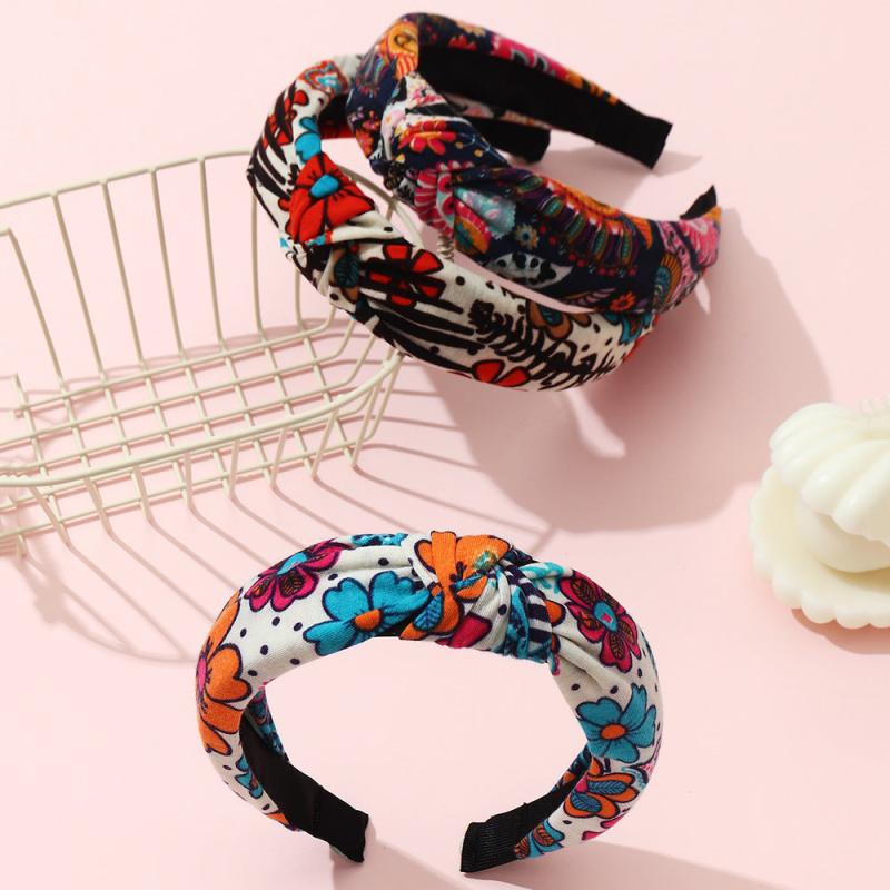 Boho Flower Pattern Knot Headband Hair Accessories