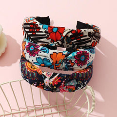 Boho Flower Pattern Knot Headband Hair Accessories