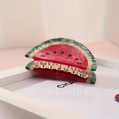 Watermelon Shape Hair Claw Large Shark Claw Ponytail Holder Hair Accessories