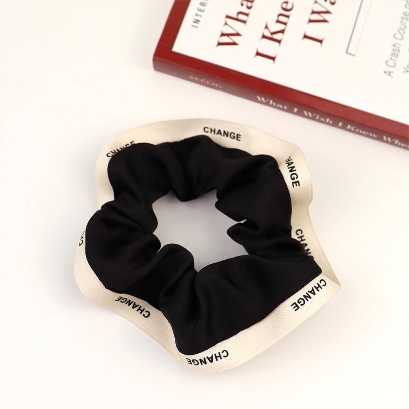 Contrast Trim Hair Tie Elastic Ponytail Holder Accessories
