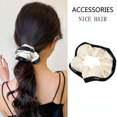 Contrast Trim Hair Tie Elastic Ponytail Holder Accessories