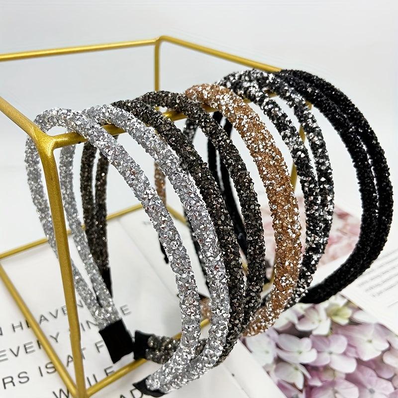 Rhinestone Double Layer Headband Sparkle Hair Band Headdress for Women Girls