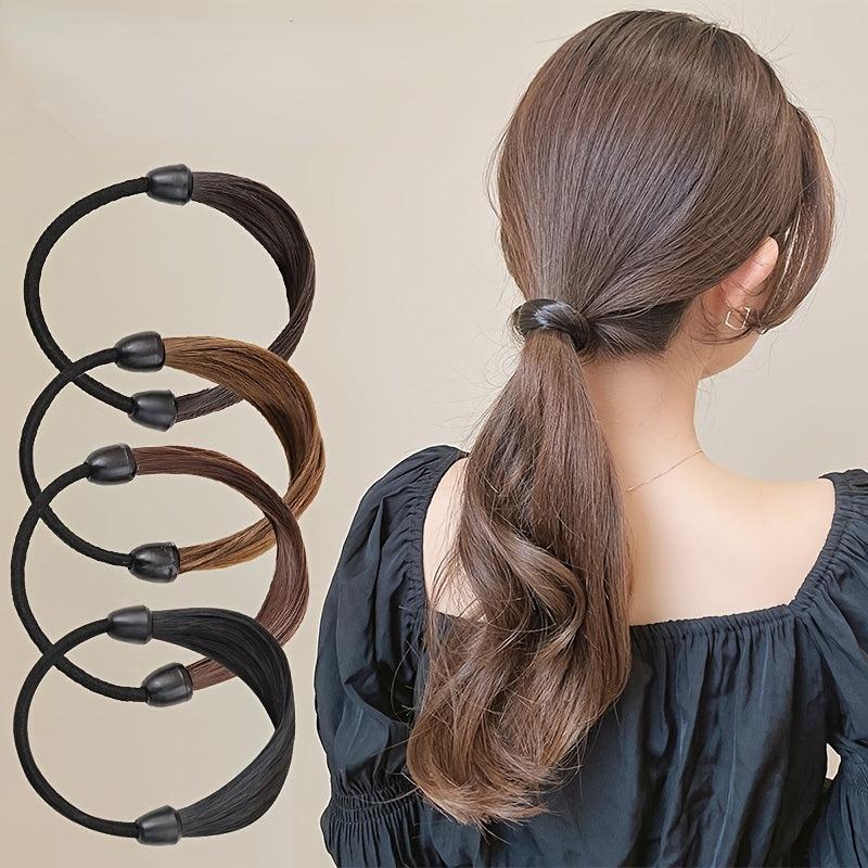 4pcs Minimalist Hair Rope Elastic Hair Tie Ponytail Holder