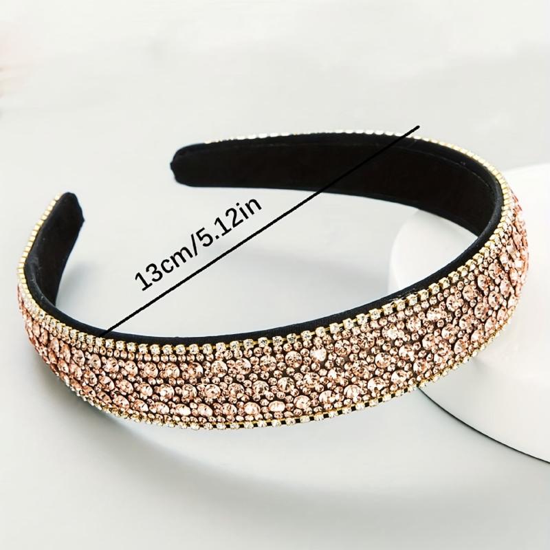 Vintage Champagne Rhinestone Headband Sparkle Hair Band Hair Accessories