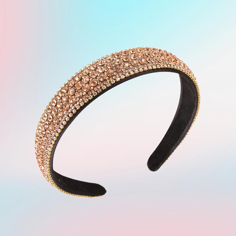 Vintage Champagne Rhinestone Headband Sparkle Hair Band Hair Accessories