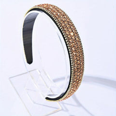 Vintage Champagne Rhinestone Headband Sparkle Hair Band Hair Accessories