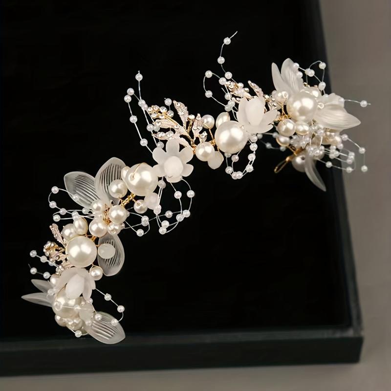 Faux Pearl Headband Bridal Head Piece Wedding Hair Accessories