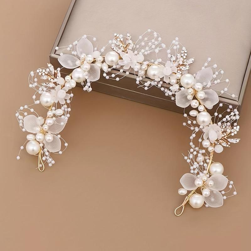 Faux Pearl Headband Bridal Head Piece Wedding Hair Accessories