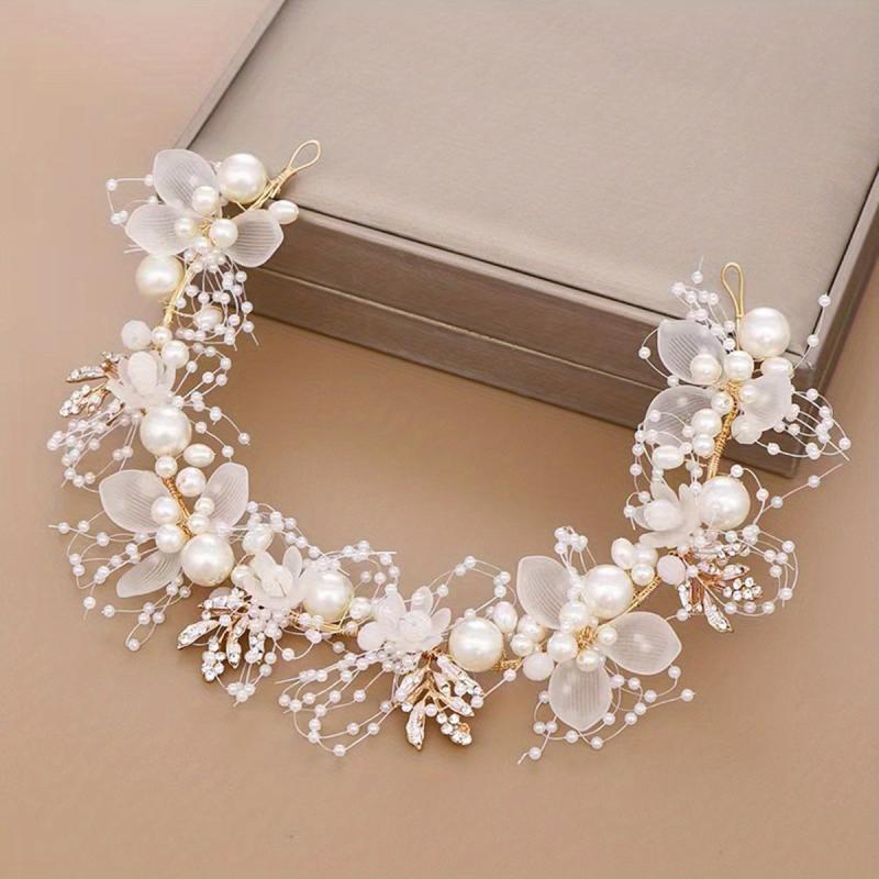 Faux Pearl Headband Bridal Head Piece Wedding Hair Accessories