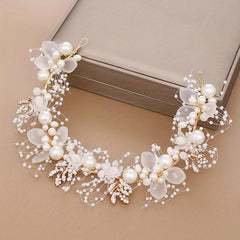 Faux Pearl Headband Bridal Head Piece Wedding Hair Accessories