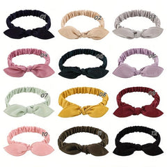 12 Pcs Mixed Rabbit Ear Knotted Headband Hair Accessories