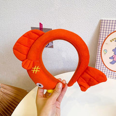 Plush Red Carp Headband for Women Girls Headdress