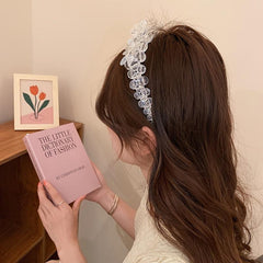 Faux Pearl Crystal Flower Hairband Sweet Headband Hair Accessories