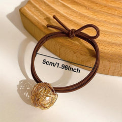 Faux Pearl Beaded Hair Tie Elastic Hair Ring Ponytail Holder