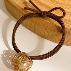 Faux Pearl Beaded Hair Tie Elastic Hair Ring Ponytail Holder