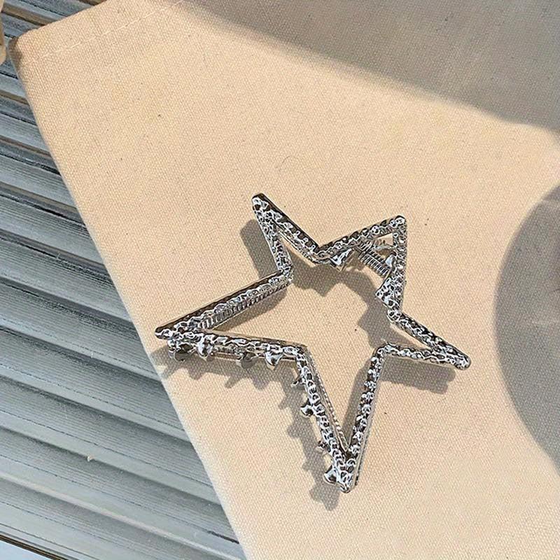 Alloy Star Hair Claw Y2K Style Nonslip Holder