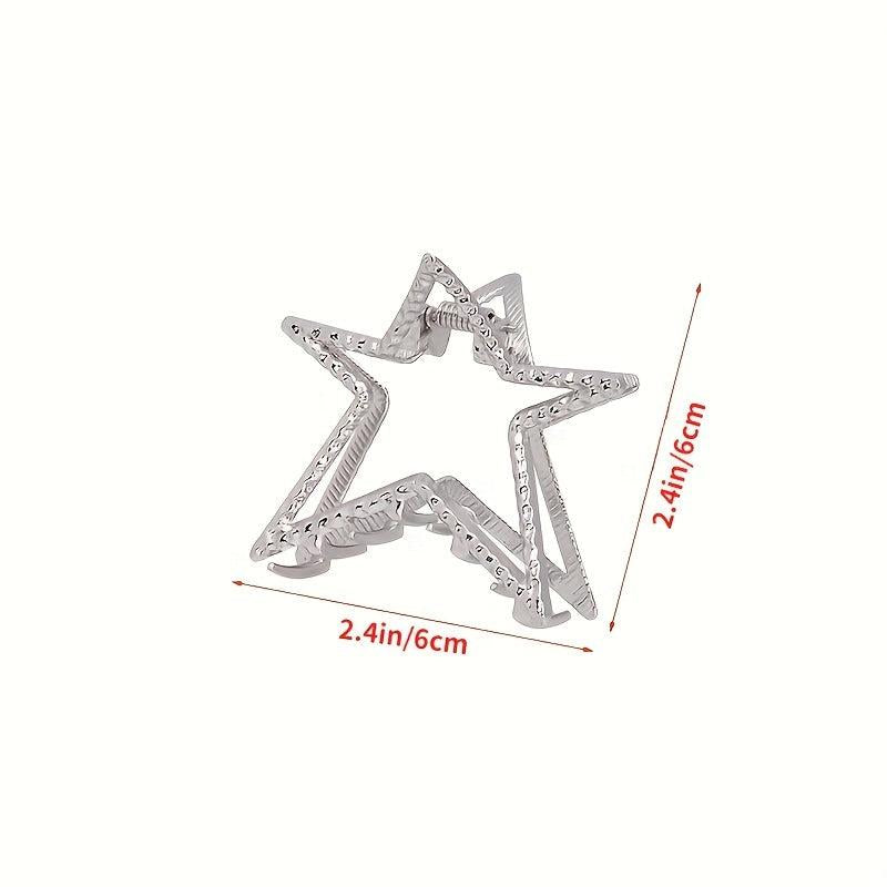 Alloy Star Hair Claw Y2K Style Nonslip Holder