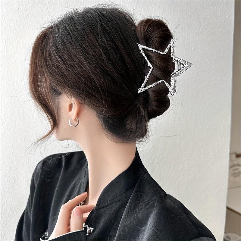 Alloy Star Hair Claw Y2K Style Nonslip Holder