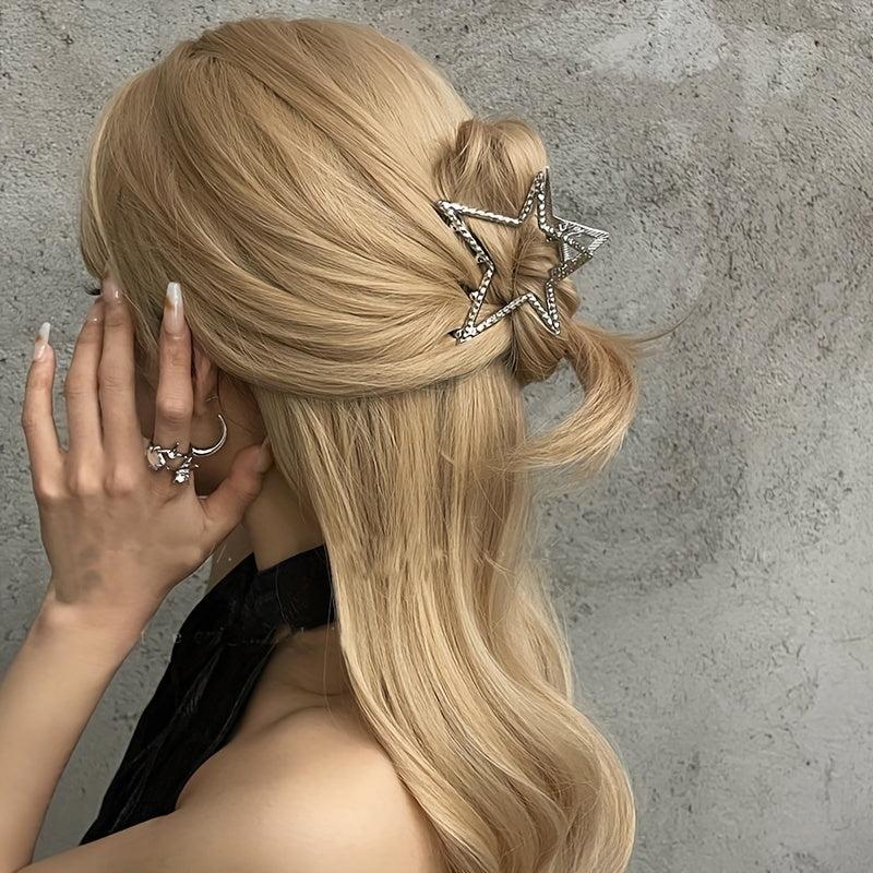 Alloy Star Hair Claw Y2K Style Nonslip Holder