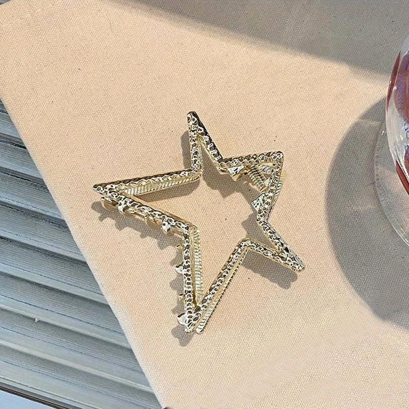 Alloy Star Hair Claw Y2K Style Nonslip Holder