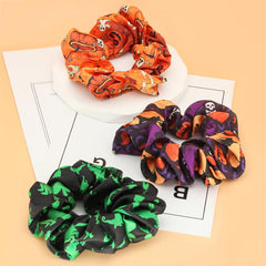 Skull Print Hair Tie Elastic Large Scrunchie Ponytail Hair Rope Hair Accessories