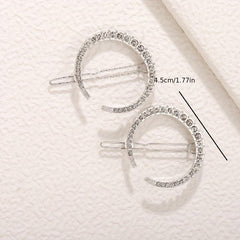 6 PCS Rhinestone Crescent Hair Clips for Women Girls, Hair Accessories