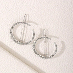 6 PCS Rhinestone Crescent Hair Clips for Women Girls, Hair Accessories